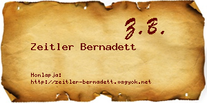 Zeitler Bernadett névjegykártya